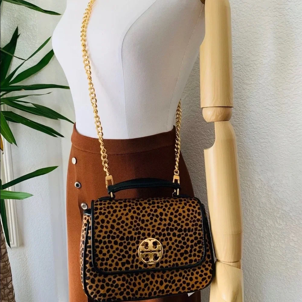 Tory Burch Willa top handle crossbody leopard RARE BNWT